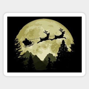 Santa Claus And The Moon Sticker